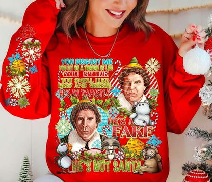 HE'S NOT SANTA SWEATSHIRT W/ SLEEVE PRINT