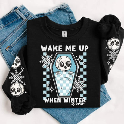 WAKE ME UP SWEATSHIRT W/ SLEEVE PRINT