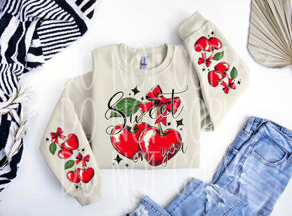 SWEET ON YOU SWEATSHIRT W/ SLEEVE PRINT