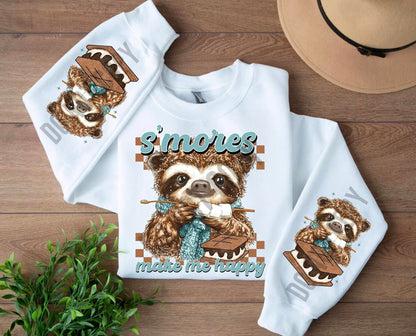 SMORES MAKE ME HAPPY SWEATSHIRT W/ SLEEVE PRINT