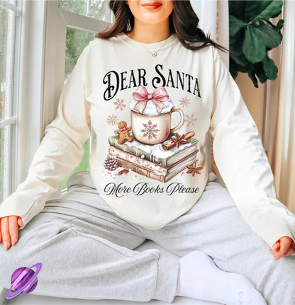 DEAR SANTA MORE BOOKS CREWNECK SWEATSHIRT