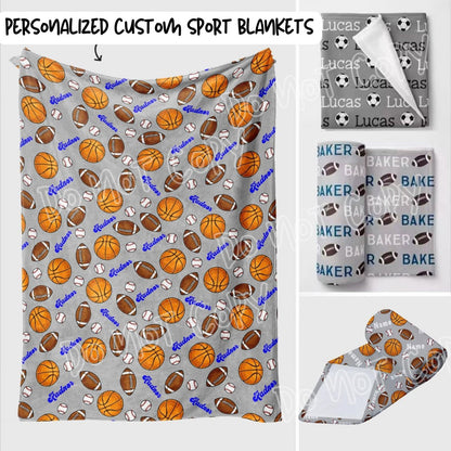 CUSTOM NAME/SPORT BLANKET-PREORDER CLOSING 9/25