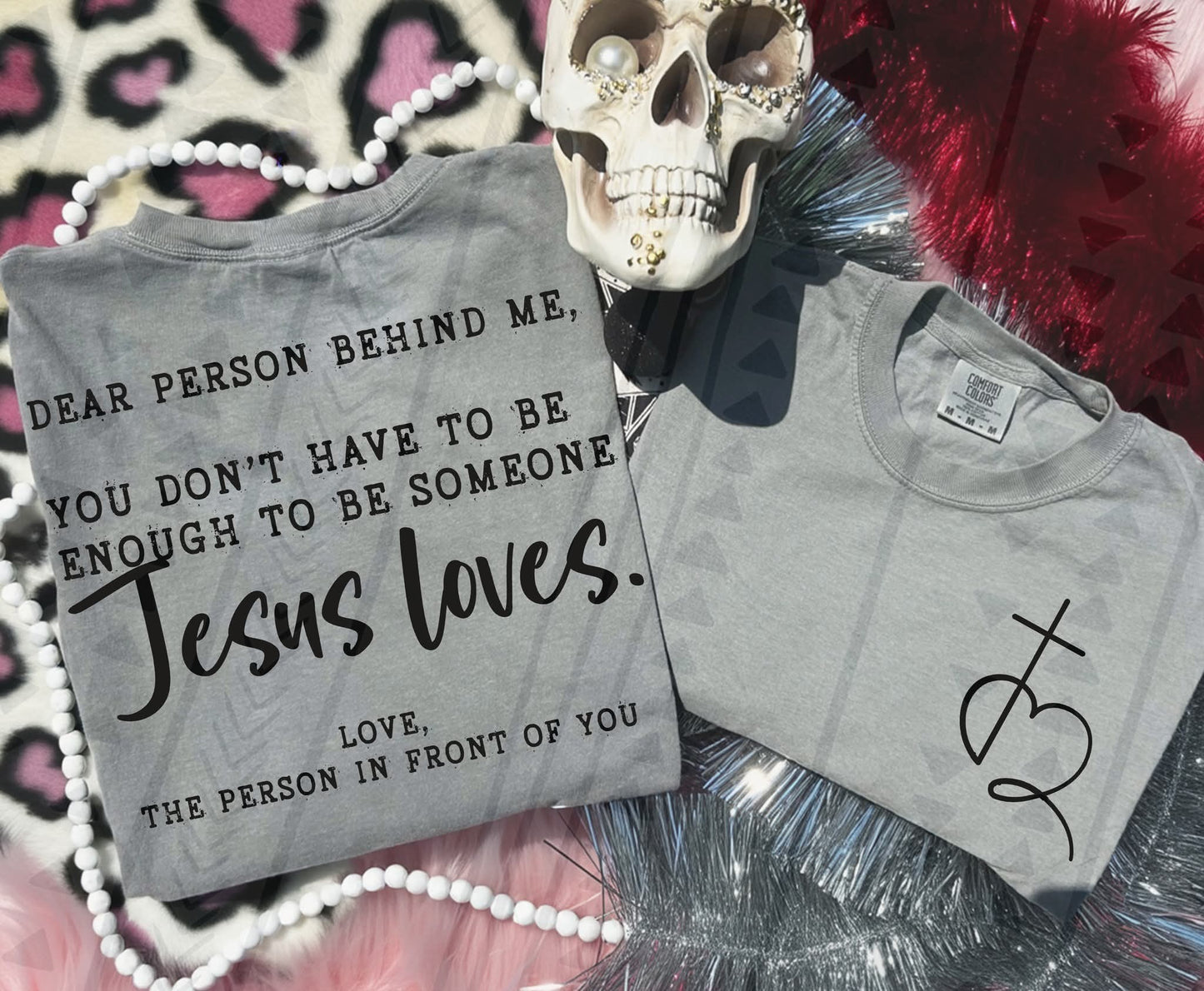 JESUS LOVES DOUBLE SIDED TEE