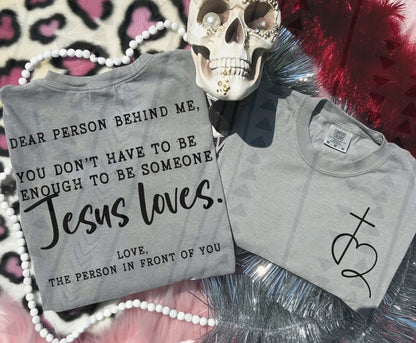 JESUS LOVES DOUBLE SIDED TEE