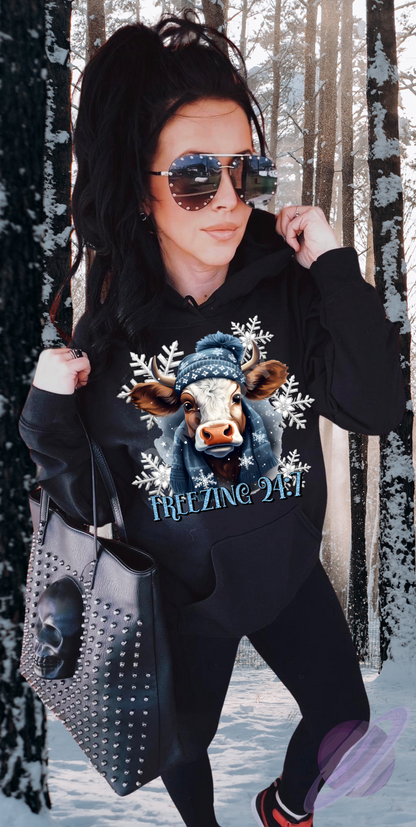 FREEZING 24/7 COW HOODIE