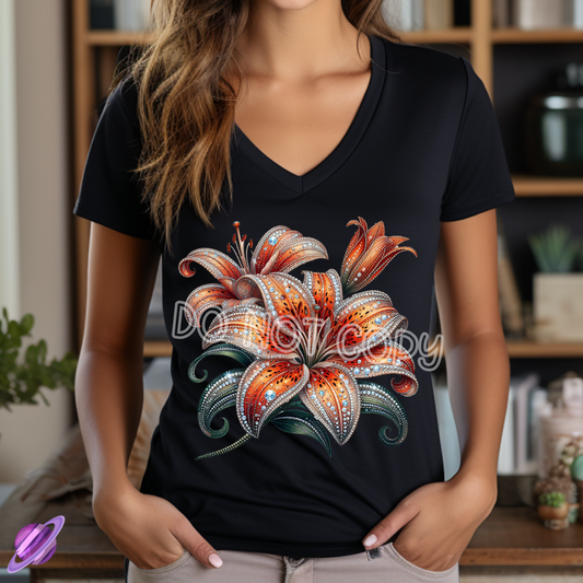 FIRE LILY TEE VNECK