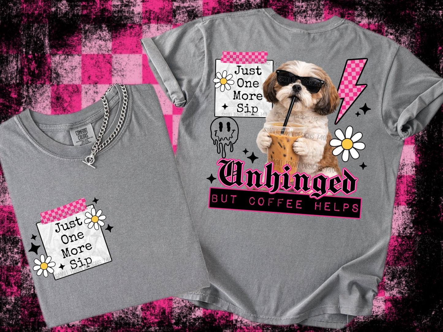 UNHINGED PUPS DOUBLE SIDED TEE