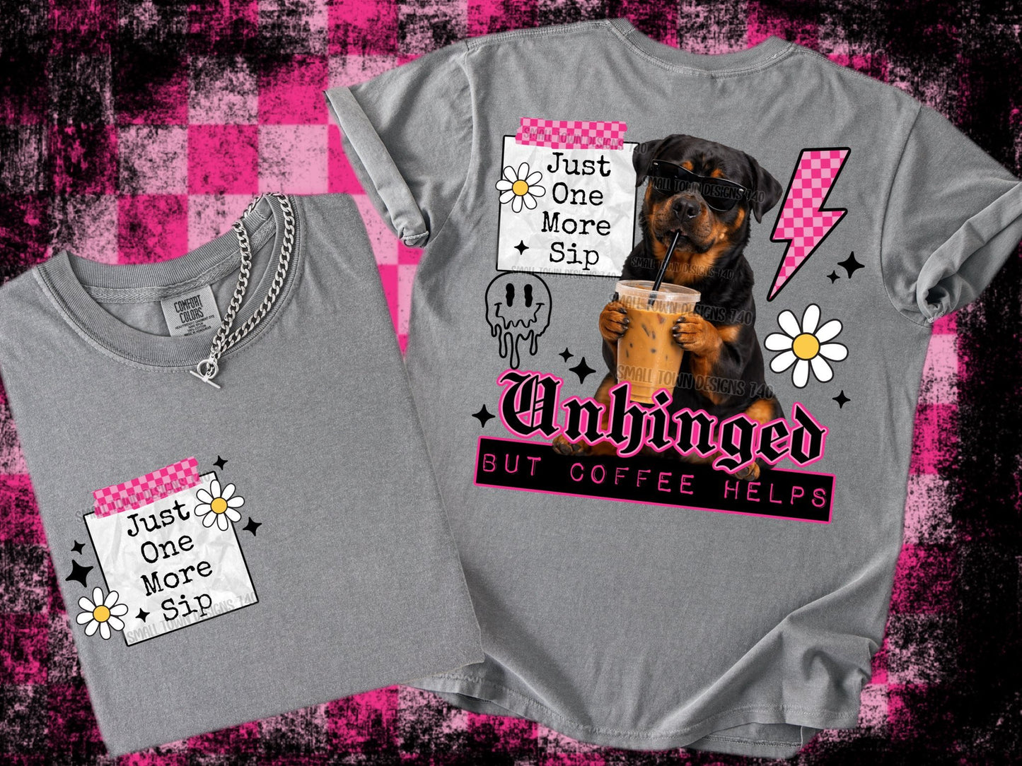 UNHINGED PUPS DOUBLE SIDED TEE