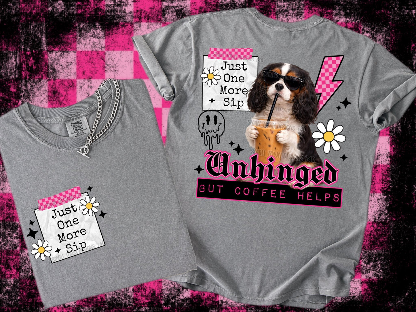 UNHINGED PUPS DOUBLE SIDED TEE