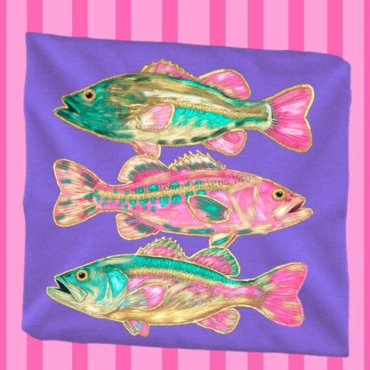 WELL SHHH 3 FISH TEE