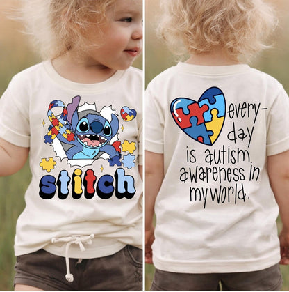 BLUE ALIEN AUTISM DOUBLE SIDED TEE
