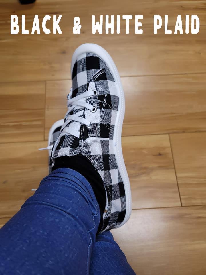 SUMMER SNEAKER -BLACK PLAID