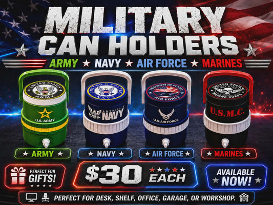 MILITARY BRANCH-3D PRINTED CUSTOM 12 OUNCE CAN HOLDERS