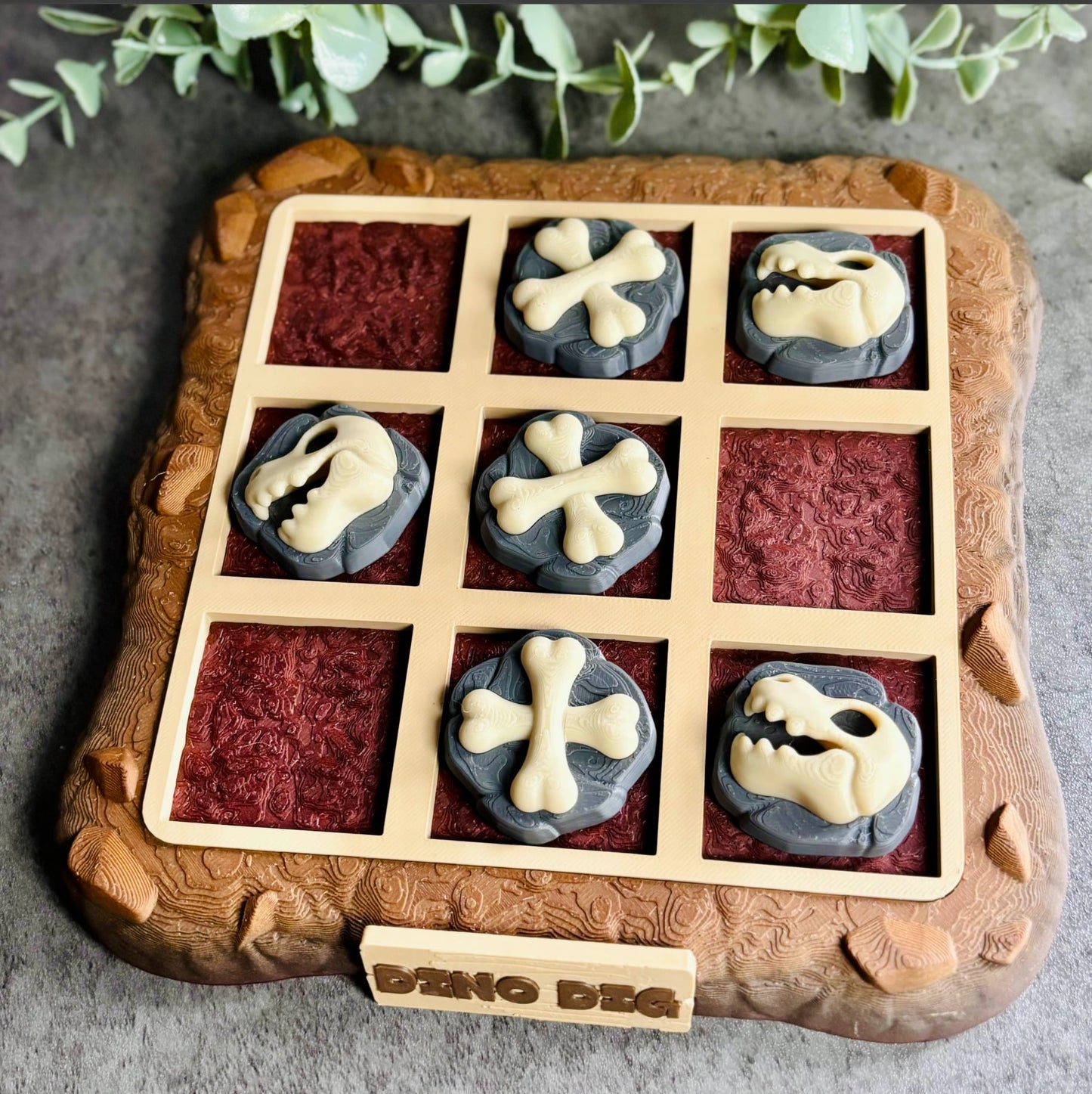 DINO DIG MAGNETIC TIC TAC TOE- 3D PRINTED