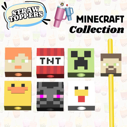 BLOCK WORLD STRAW CHARMS- 3D PRINTED