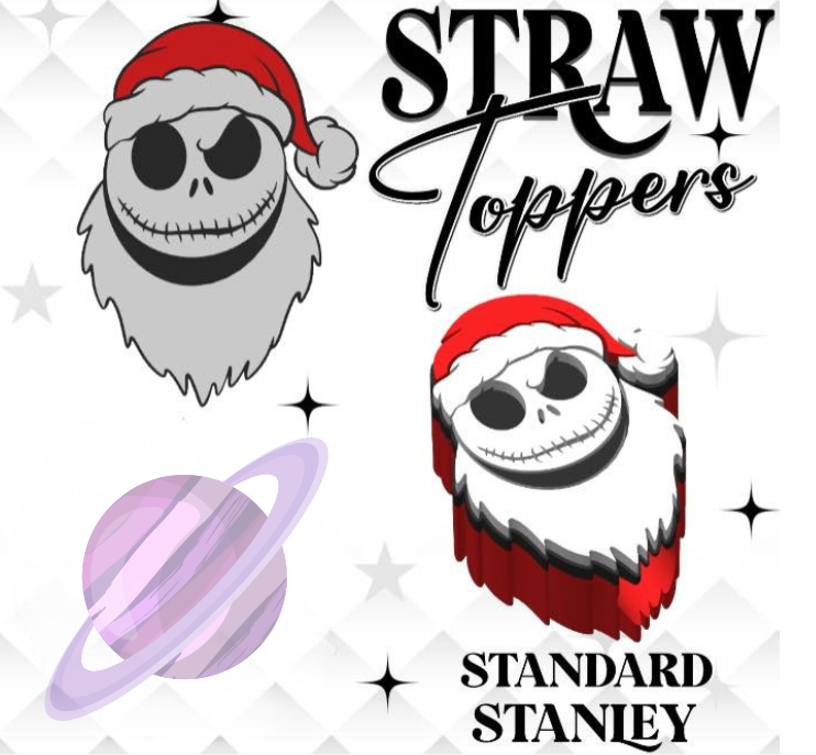 HOLIDAY SKELETON- 3D PRINTED STRAW CHARM