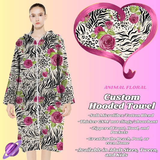 ANIMAL FLORAL - HOODED TOWEL- PREORDER CLOSING 4/27