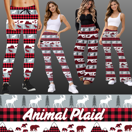ANIMAL PLAID-HOLIDAY RUN-BOTTOMS-PREORDER DUE 9/18