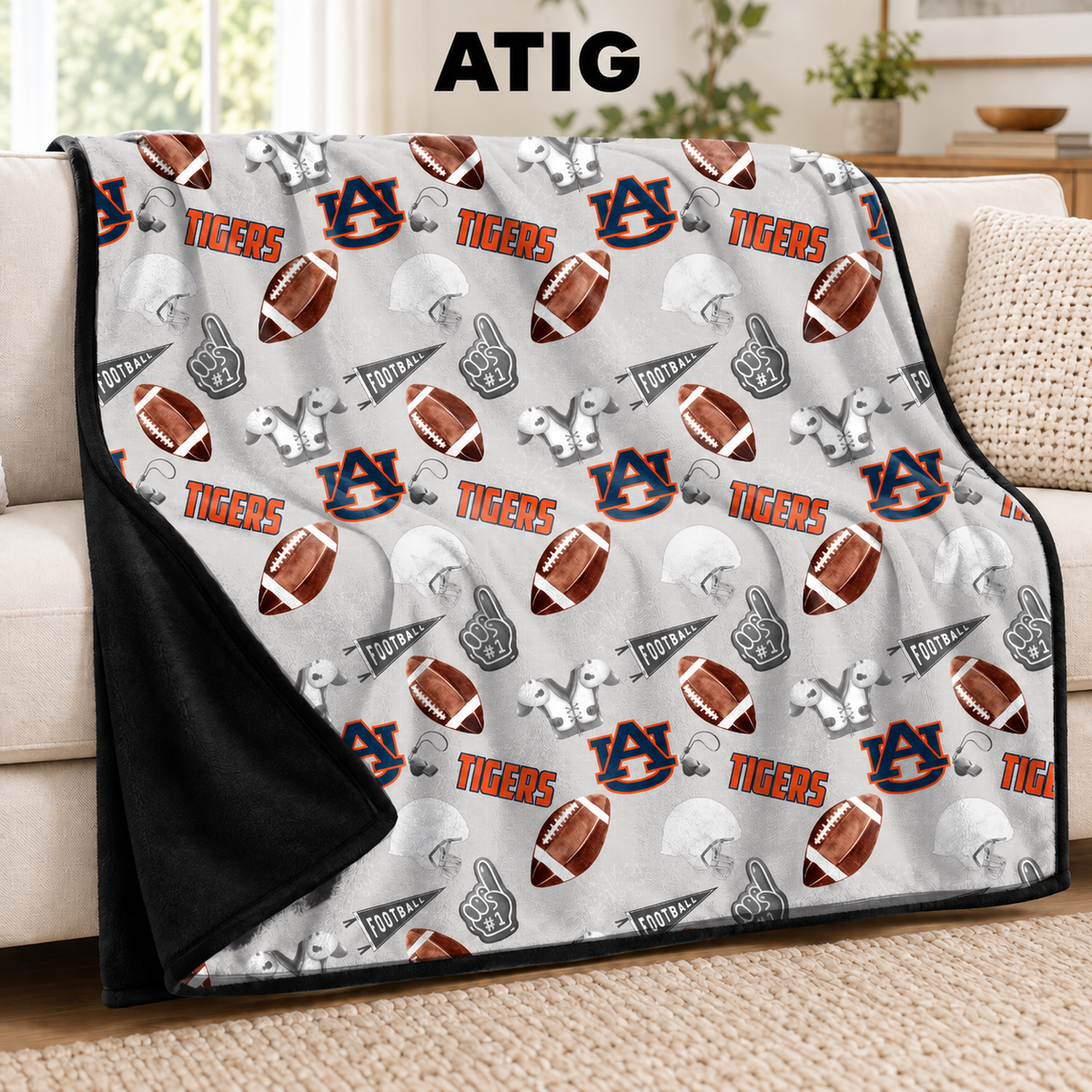 ATIG-FOOTBALL SOFT BLACK THROW-PREORDER CLOSING 9/30
