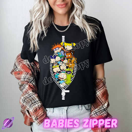 ZIPPER RUN-BABIES ZIPPER-UNISEX TEE ADULTS/KIDS
