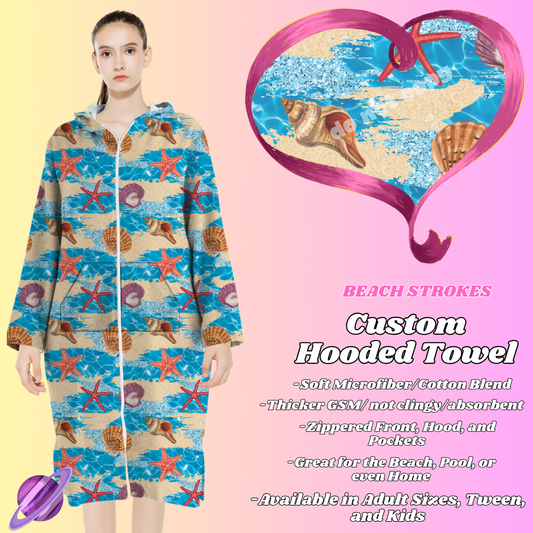BEACH STROKES- HOODED TOWEL- PREORDER CLOSING 4/27