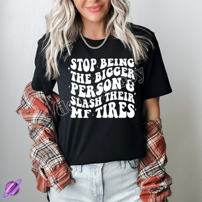 BIGGER PERSON - SNARKY RUN -UNISEX TEE ADULTS