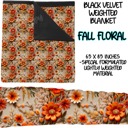 FALL FLORAL - BLACK VELVET WEIGHTED BLANKET ROUND 4 PREORDER CLOSING 10/16