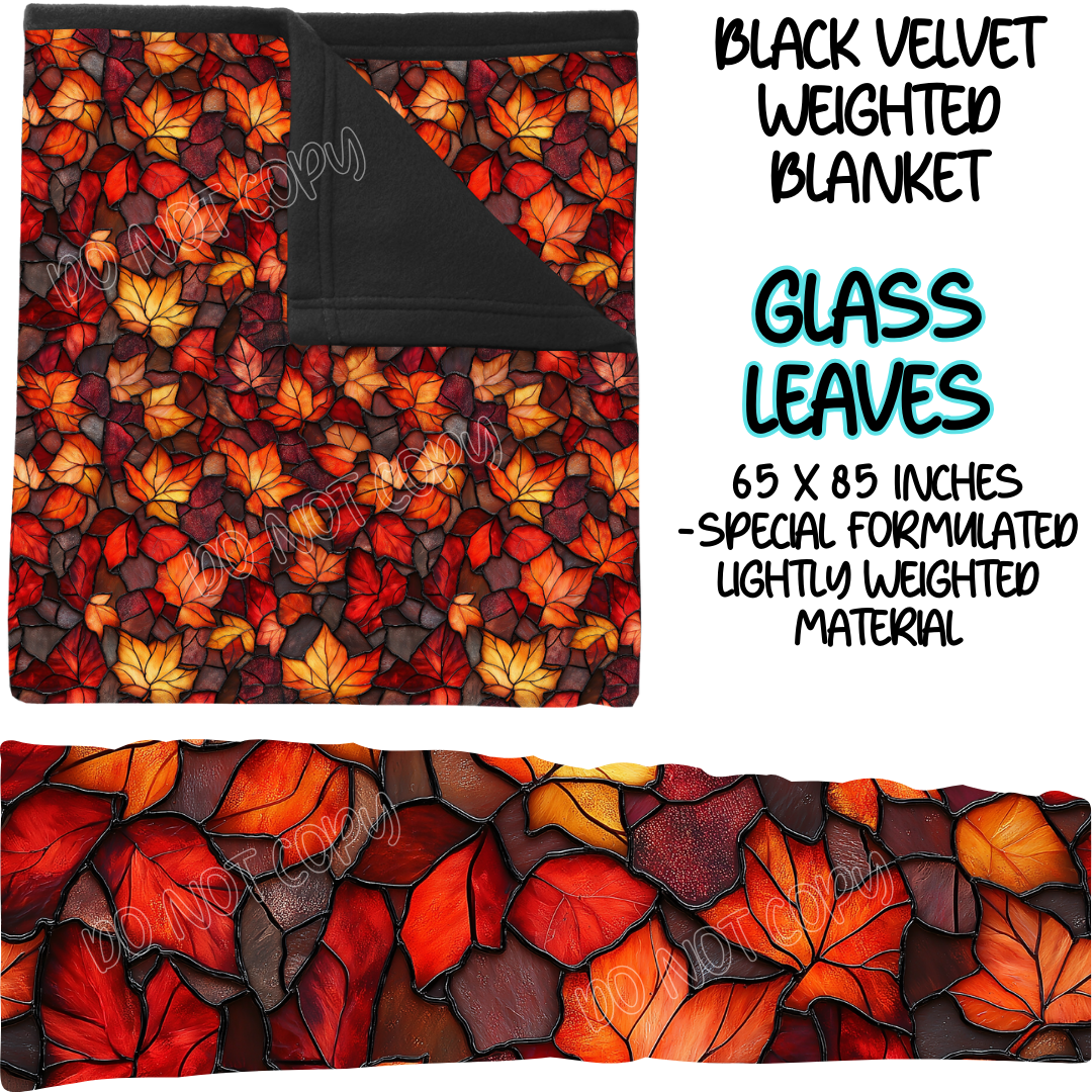 GLASS LEAVES - BLACK VELVET WEIGHTED BLANKET ROUND 4 PREORDER CLOSING 10/16