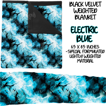 ELECTRIC BLUE - BLACK VELVET WEIGHTED BLANKET ROUND 4 PREORDER CLOSING 10/16