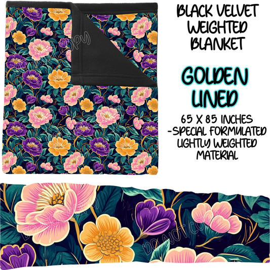 GOLDEN LINED - BLACK VELVET WEIGHTED BLANKET ROUND 4 PREORDER CLOSING 10/16