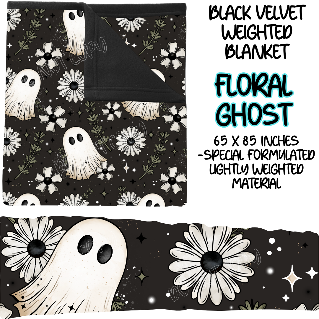 FLORAL GHOST - BLACK VELVET WEIGHTED BLANKET ROUND 4 PREORDER CLOSING 10/16