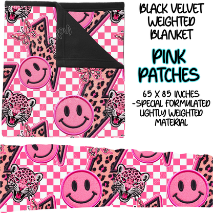 PINK PATCHES - BLACK VELVET WEIGHTED BLANKET ROUND 4 PREORDER CLOSING 10/16