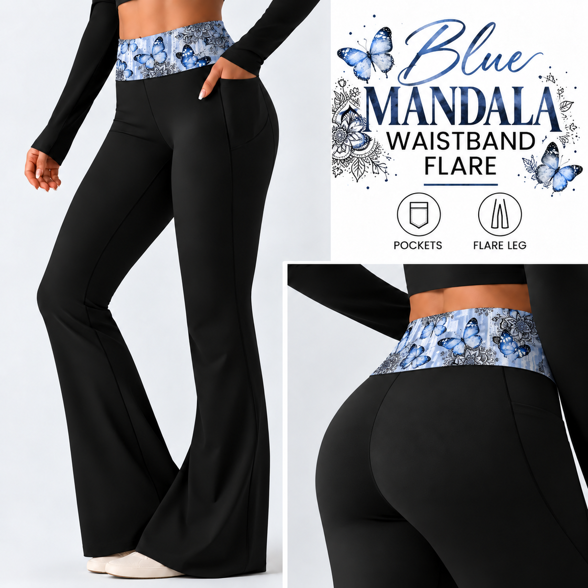 BLUE MANDALA-PATTERN WAIST FLARE-PREORDER CLOSING 10/7