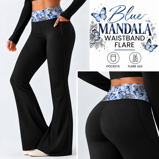 BLUE MANDALA-PATTERN WAIST FLARE-PREORDER CLOSING 10/7