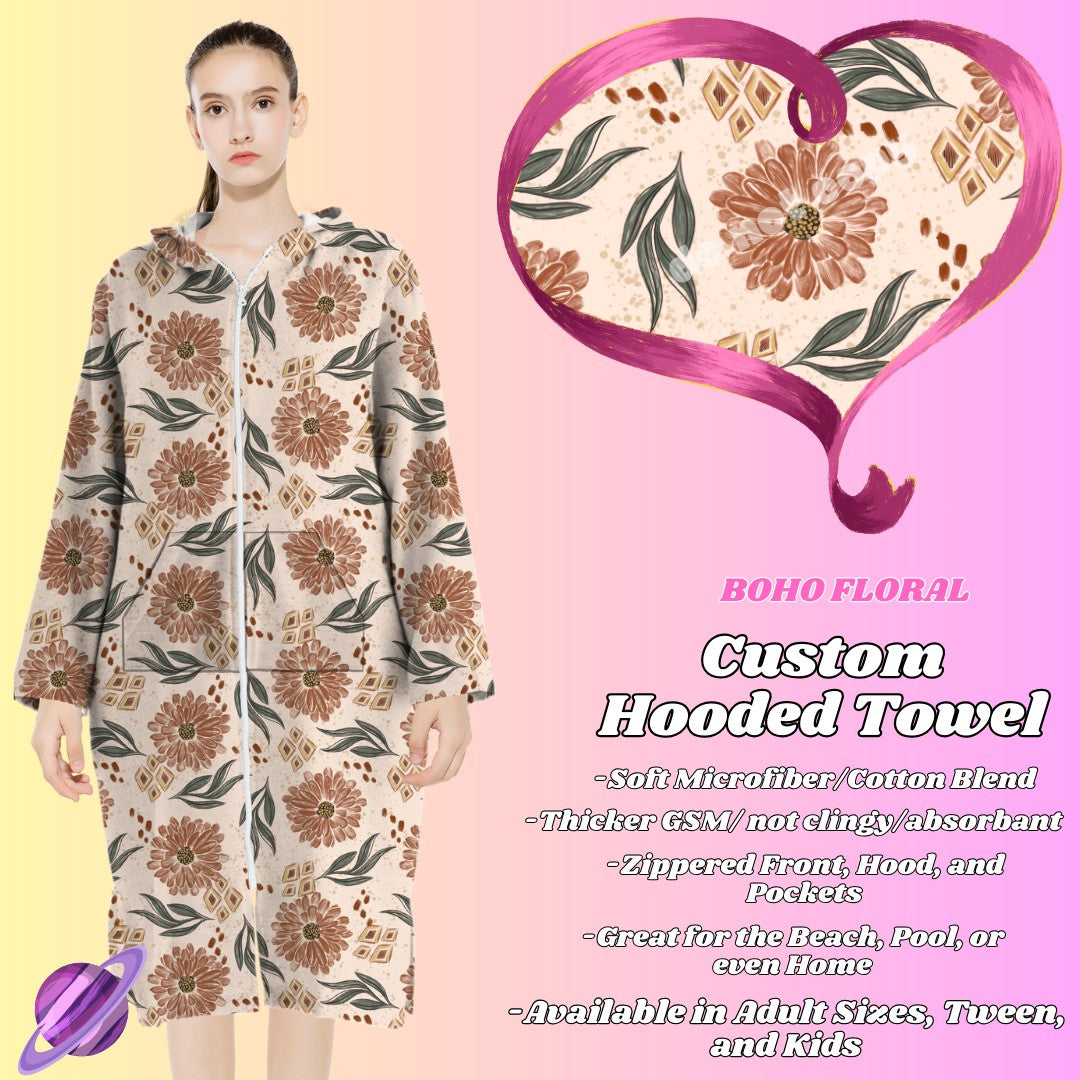BOHO FLORAL- HOODED TOWEL- PREORDER CLOSING 4/27