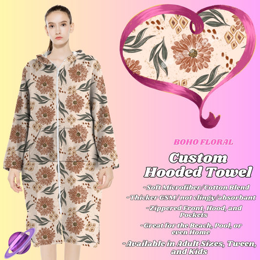 BOHO FLORAL- HOODED TOWEL- PREORDER CLOSING 4/27