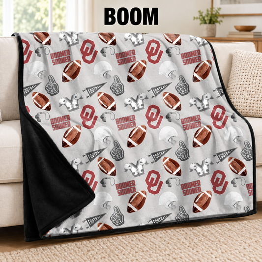BOOM-FOOTBALL SOFT BLACK THROW-PREORDER CLOSING 9/30