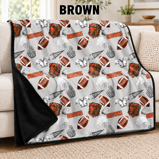 BROWN-FOOTBALL SOFT BLACK THROW-PREORDER CLOSING 9/30