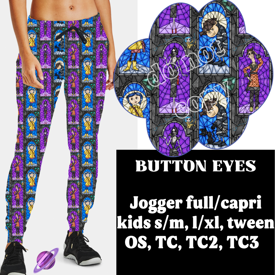 BUTTON EYES-STAINED GLASS JOGGER/CAPRI