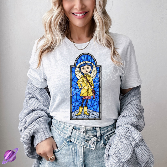 BUTTON EYES - STAINED GLASS -UNISEX TEE ADULTS/KIDS