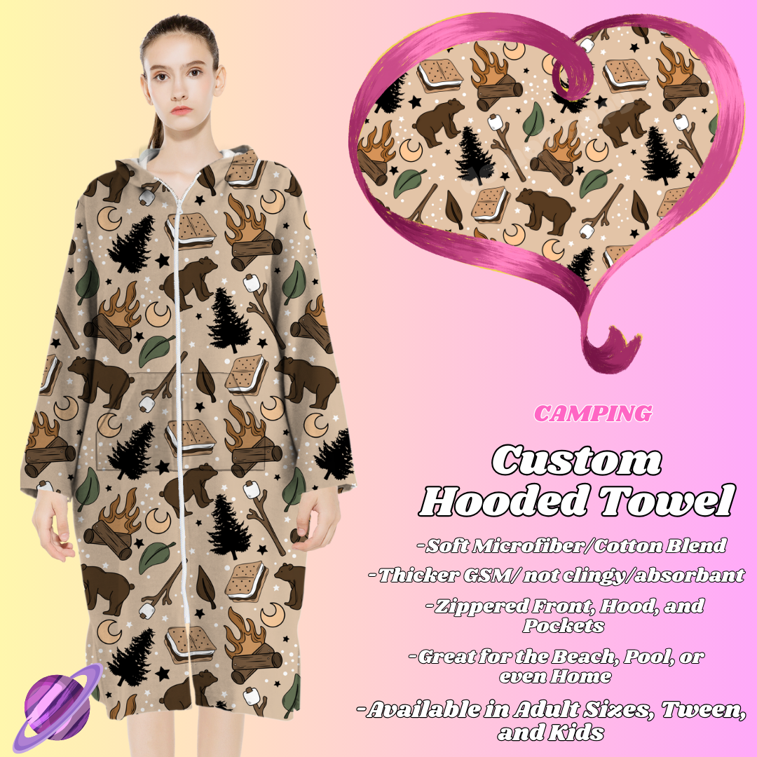 CAMPING- HOODED TOWEL- PREORDER CLOSING 4/27