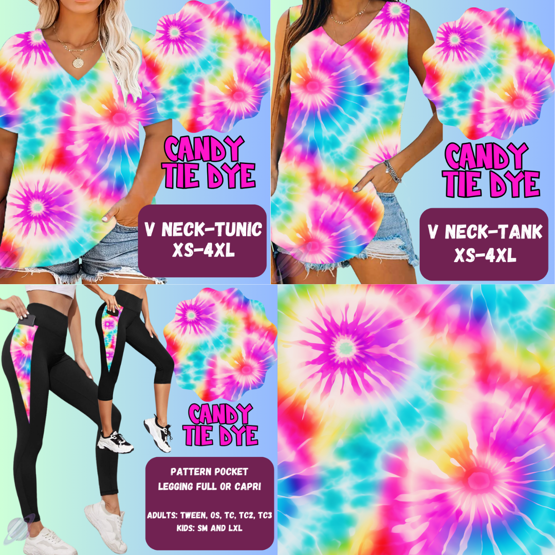 CANDY TIE DYE-PPO 13- TOPS AND BOTTOMS-PREORDER CLOSING 6/15