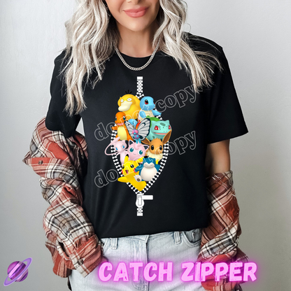 ZIPPER RUN-CATCH ZIPPER-UNISEX TEE ADULTS/KIDS