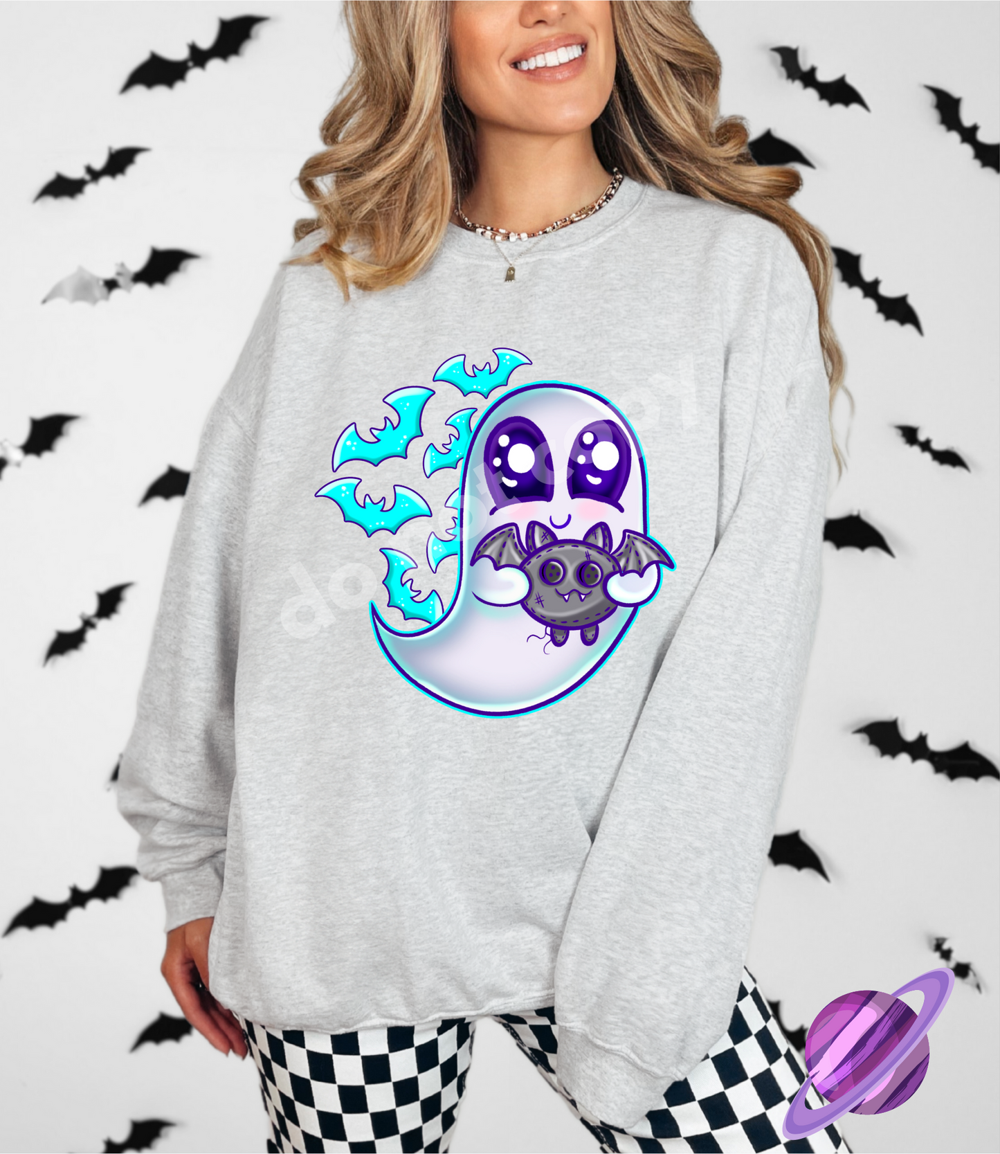 CHECK BATS - B97 - CREW NECK SWEATSHIRT