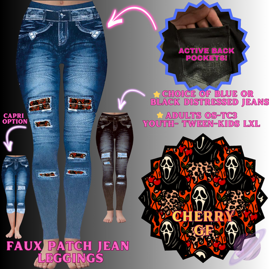 CHERRY GF-FAUX JEAN LEGGING-PREORDER CLOSING 12/2