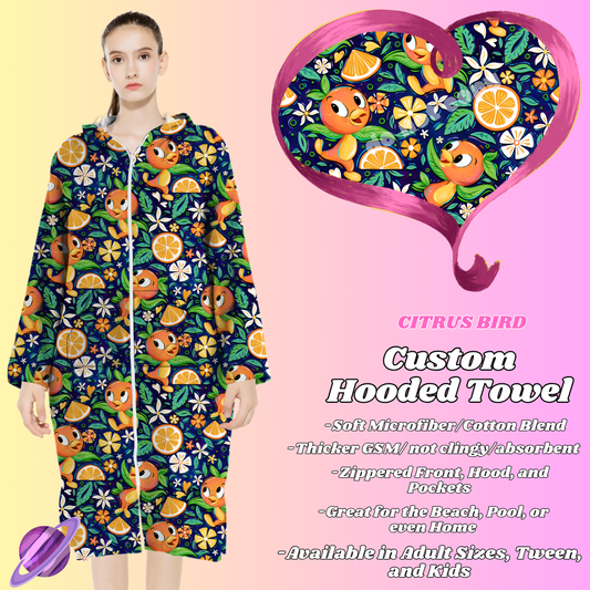 CITRUS BIRD- HOODED TOWEL- PREORDER CLOSING 4/27