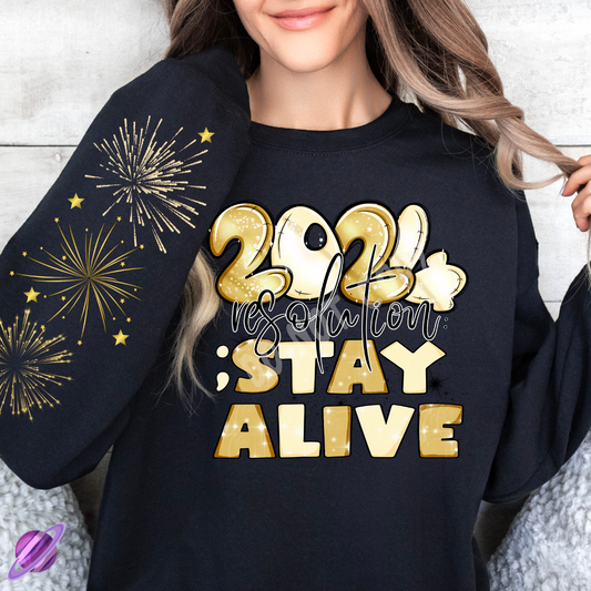 STAYIN ALIVE 2024 CREWNECK SWEATSHIRT