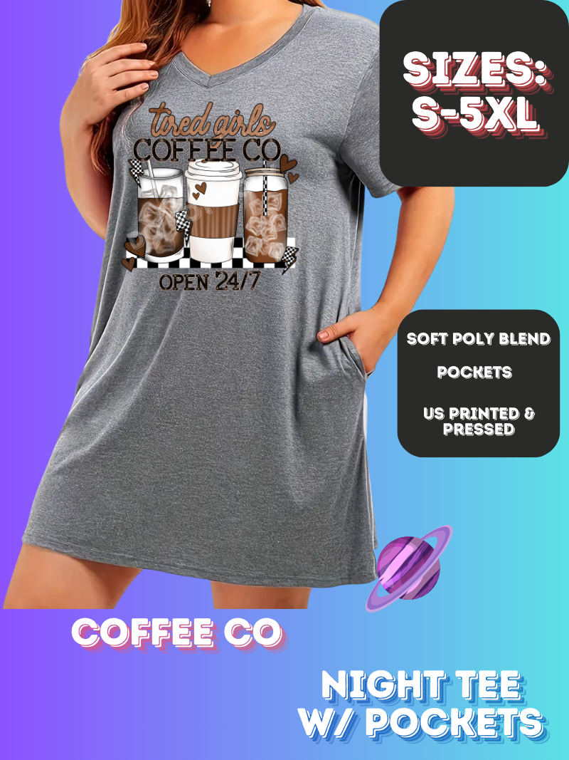 COFFEE CO -SLEEP SHIRT-PREORDER CLOSING 11/21