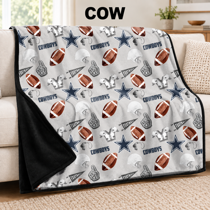 COW-FOOTBALL SOFT BLACK THROW-PREORDER CLOSING 9/30