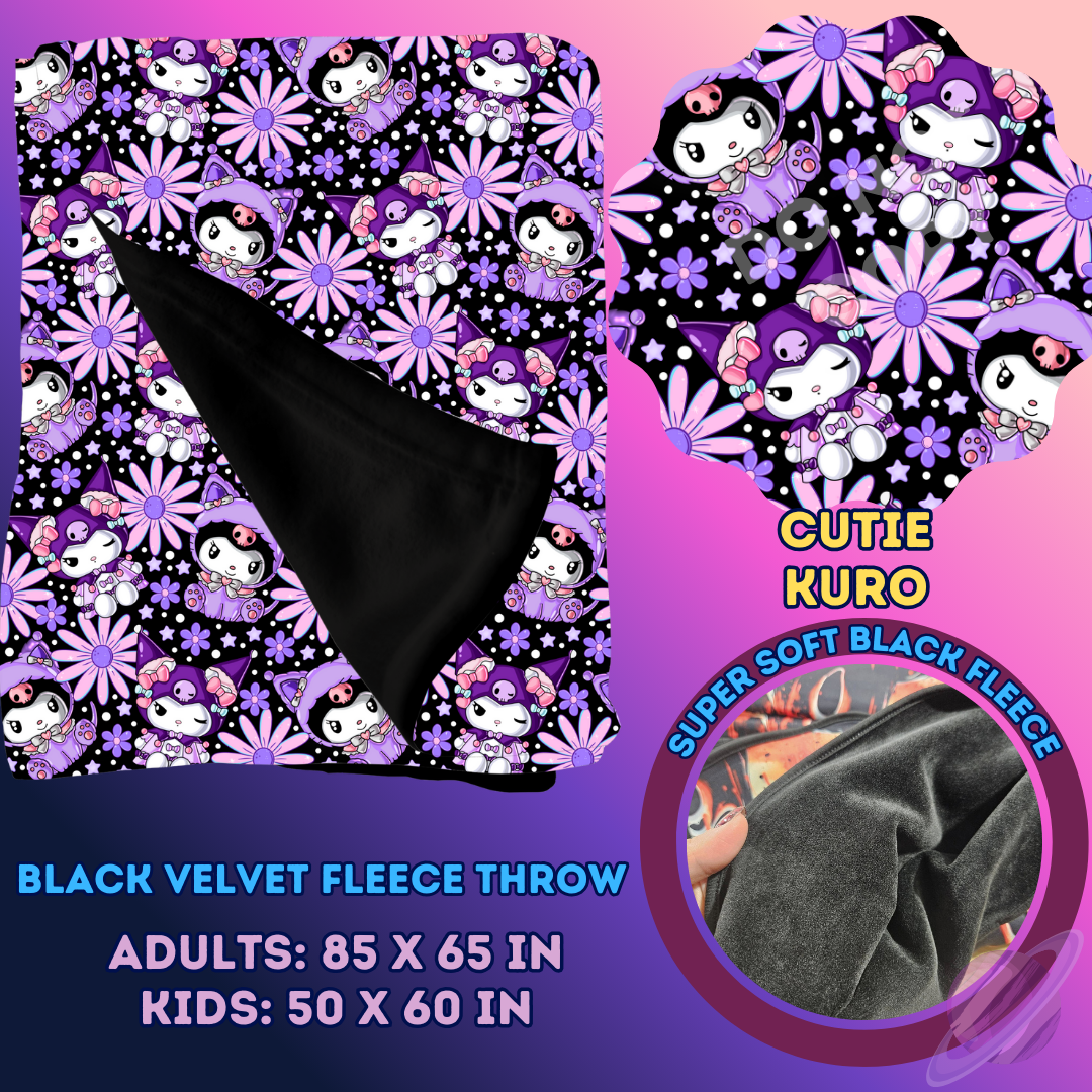 CUTIE KURO- SOFT BLACK FLEECE THROW 13-PREORDER CLOSING 1/14